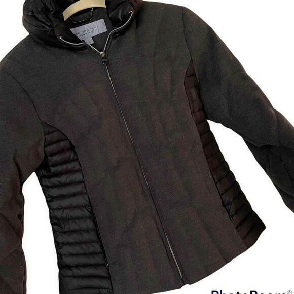 Marc New York Andrew Marc quilted charcoal and black zip up warm puffer coat S - Picture 1 of 13